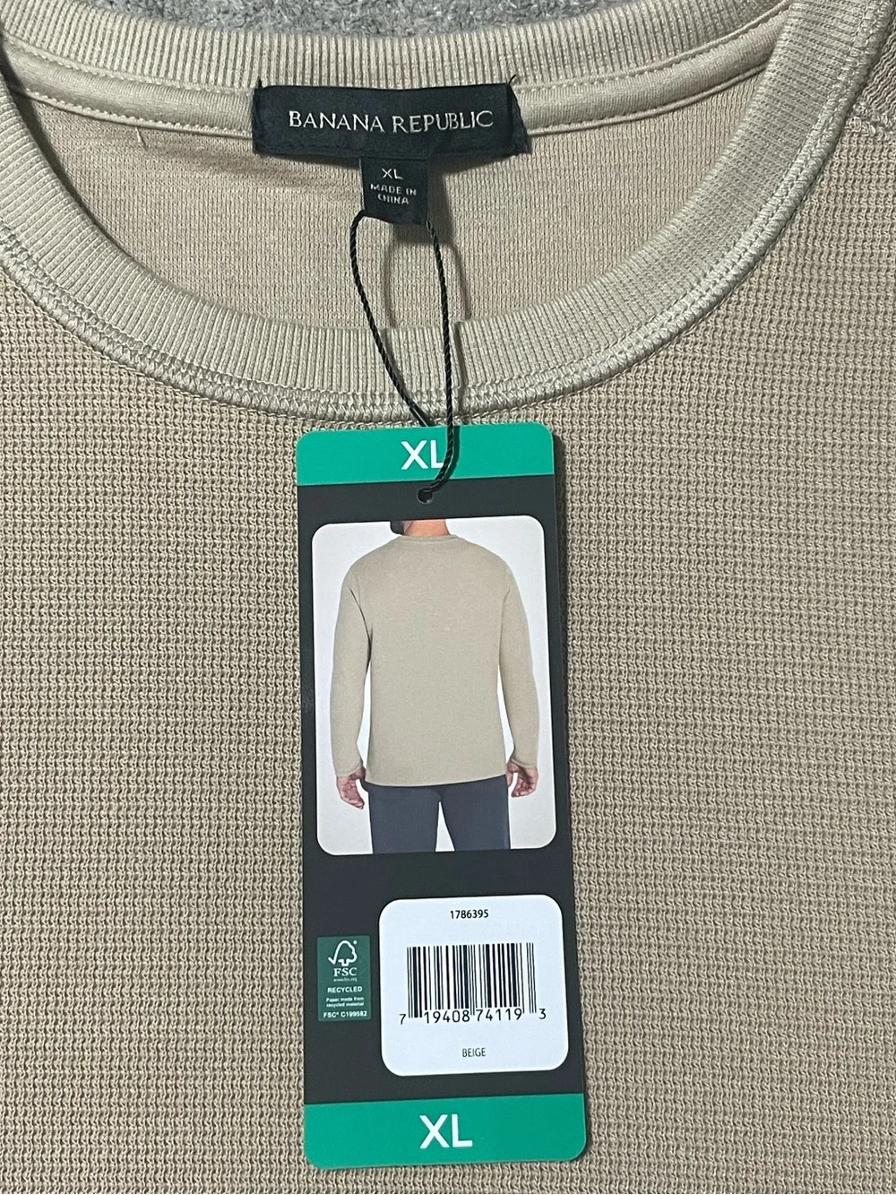 NWT - Banana Republic Textured Double Knit Crew Long-Sleeve